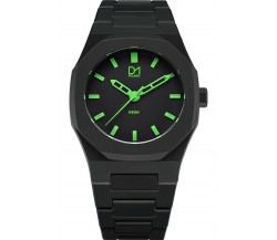 D1 Milano orologio Neon nero lancette verdi