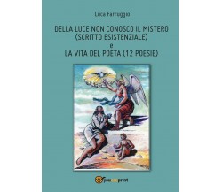 Della luce non conosco il mistero (scritto esistenziale) e la vita del poeta 