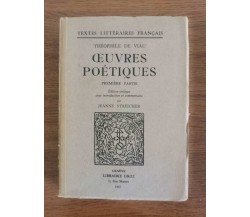 Deuvres poetiques -  T. De Viau - Librairie Droz - 1967 - AR