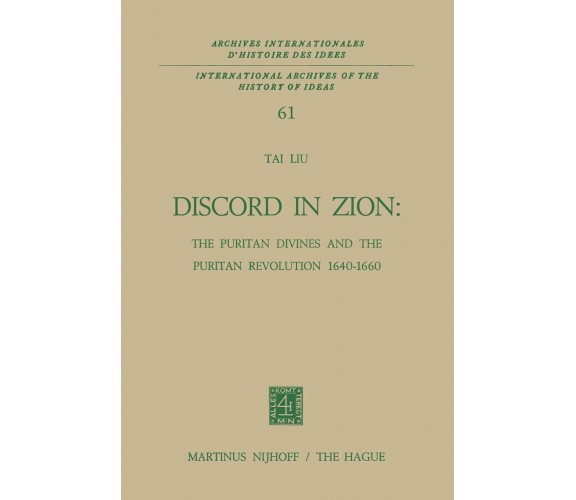 Discord in Zion - Tai Liu - Springer, 2013