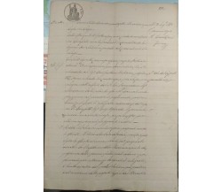 Documento manoscritto del 1887 con timbri e marca di riscontro da 50 C.