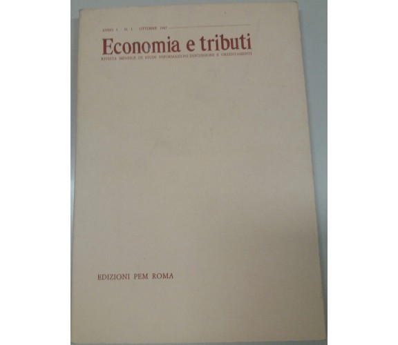 ECONOMIA E TRIBUTI - AA.VV - EDIZIONI PER ROMA - 1967 - M