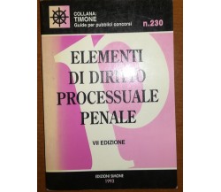 Elementi di diritto processuale penale- AA.VV. . Simone - 1993 - M