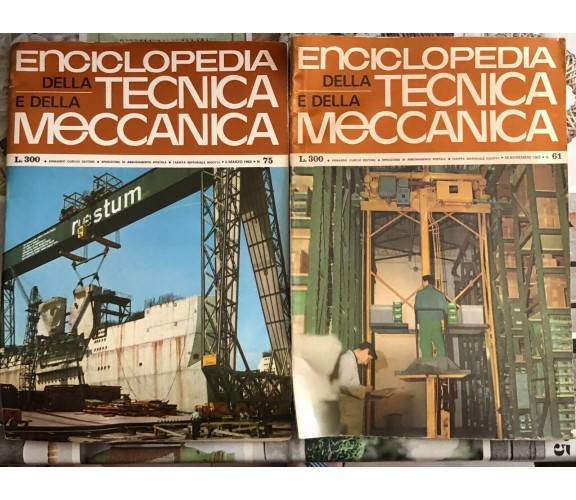Enciclopedia della tecnica e della meccanica n. 61 e 75 di Aa.vv.,  1969,  Arman