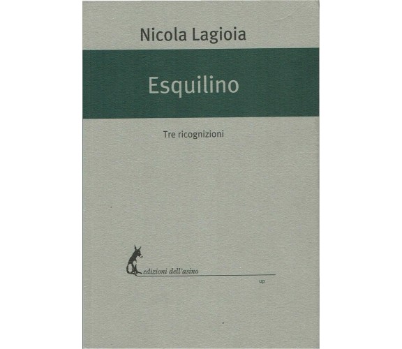  Esquilino Tre ricognizioni - Nicola Lagioia,  2017,  Edizioni Dell’Asino 