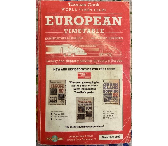 European Timetable December 2000 di Thomas Cook, 2000, Cooks Rail