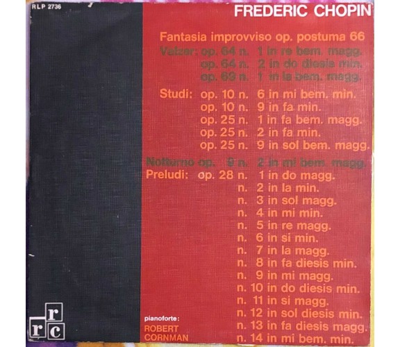 Fantasia improvviso op. postuma 66 VINILE 33 GIRI di Frederic Chopin,  Rrc