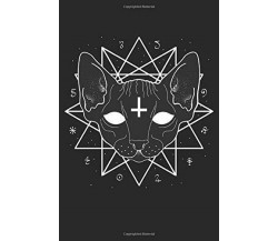 Gatto Sphynx occulto: Taccuino a righe con simboli mistici di geometria sacra (f
