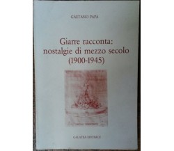 Giarre racconta:nostalgie di mezzo secolo(1900-1945)-G.Papa-Galatea,1987-R