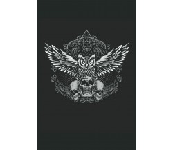 Gufo teschio: Quaderno Regali Gufo Mystical Bird Skull a righe (formato A5, 15, 