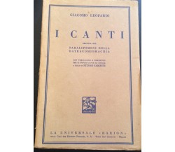 I canti - Giacomo Leopardi - Barion - 1942 - M