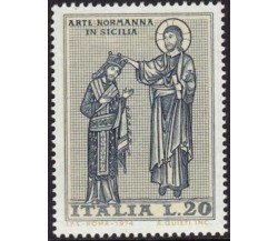 ITALIA -  FRANCOBOLLO ARTE NORMANNA IN SICILIA 20 LIRE 1974 -  nuovo