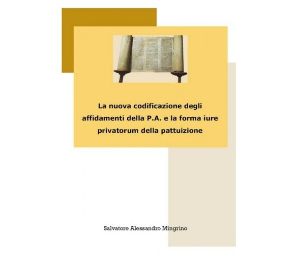 La nuova codificazione degli affidamenti della P.A. e la forma iure privato - ER