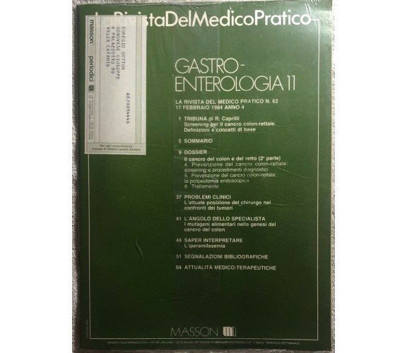 La rivista del medico pratico n.62 di Aa.vv.,  1984,  Masson