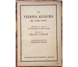 La vedova allegra di Franz Lehár, 1920, Edizioni Suvini Zerboni - Milano
