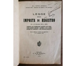 Legge sulla imposta di registro - G. Avezza - G. Pirola - 1953 - AR