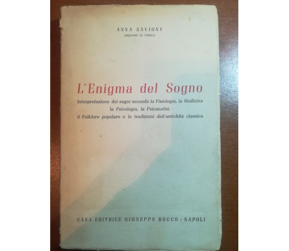 L'enigma del Sogno - Anna Savigny - Rocco - 1955 - M