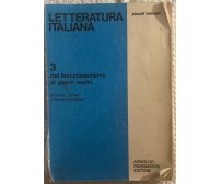 Letteratura italiana 3 di Chiara Frediani,  1986,  Arnoldo Mondadori Editore