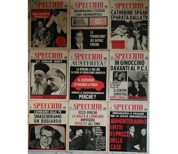   Lo Specchio - Lotto 9 riviste  di Aa.vv.,  1963 - 1964,  Aldo Moro, La Malfa..