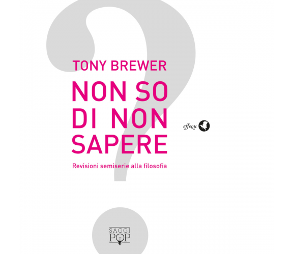 NON SO DI NON SAPERE di Brewer Tony - Effequ, 2018