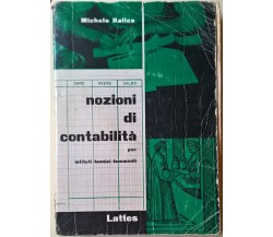Nozioni di contabilità - Michele Balice - 1980,  Lattes - L 