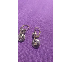 Orecchini vintage in oro, d'epoca fine '800, con diamantini, lungh. 2 cm, 2 gr.