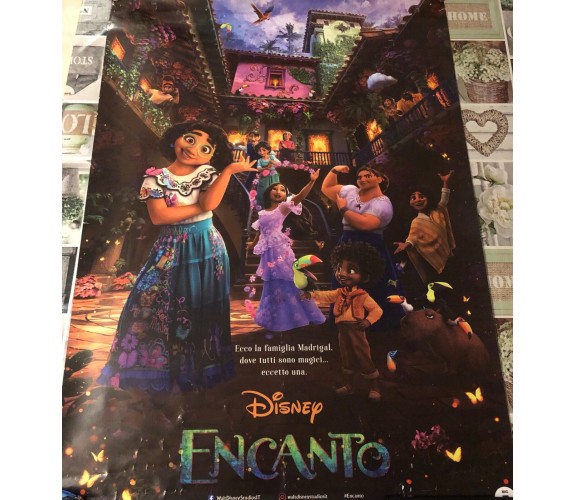 Poster locandina Encanto 100x70 cm ORIGINALE da cinema 2021 di Byron Howard, Ja