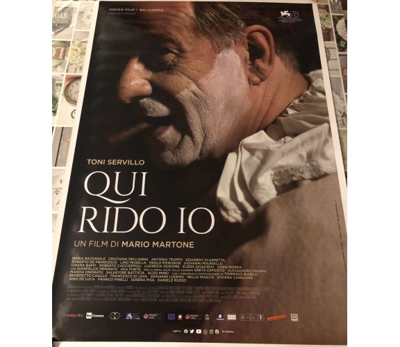 Poster locandina Qui rido io 100x70 cm ORIGINALE da cinema 2021 di Mario Marton