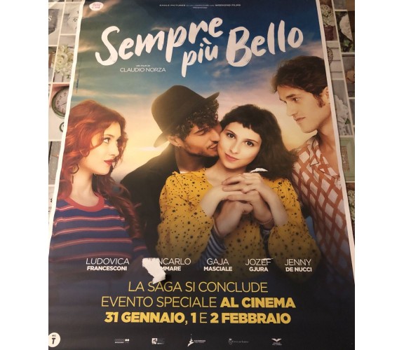 Poster locandina Sempre più bello 100x70 cm ORIGINALE da cinema 2021 di Claudio