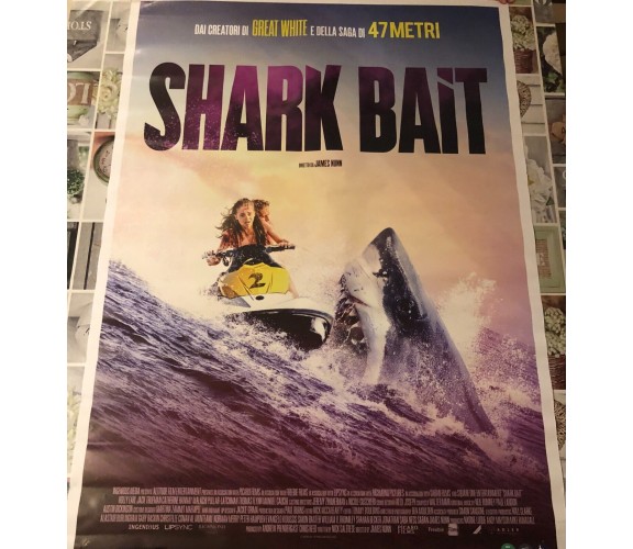  Poster locandina Shark Bait 100x70 cm ORIGINALE da cinema 2022 di James Nunn, 