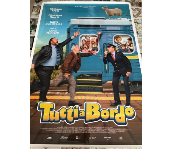 Poster locandina Tutti a bordo 100x70 cm ORIGINALE da cinema 2022 di Miniero Luc