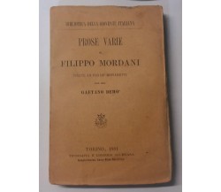 Prose varie di Filippo Mordani - Filippo Mordani - Tip. e Lib. Sal. - 1881 - G