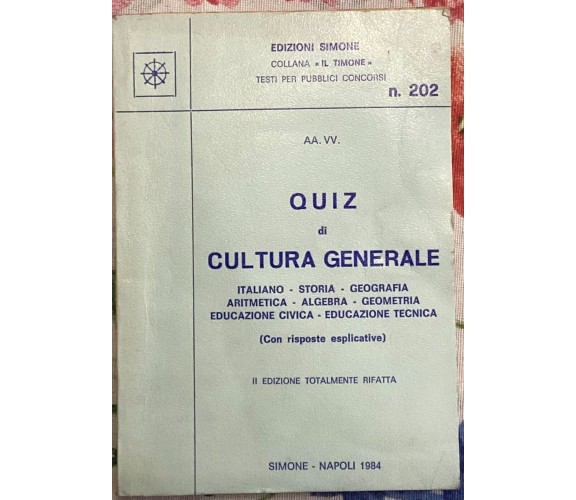 Quiz di cultura generale di Aa.vv., 1984, Edizioni Simone