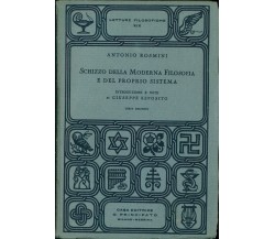 ROSMINI ANTONIO SCHIZZO DELLA MODERNA FILOSOFIA E DEL PROPRIO SISTEMA PRINCIPATO