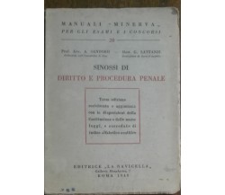 Sinossi di diritto e procedura penale - Santoro, Lattanzi - La navicella,1948-A 