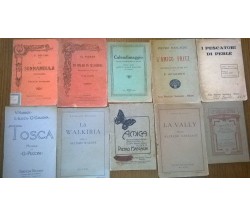 Stock 10 libretti musicali teatrali antichi fine '800, primi '900