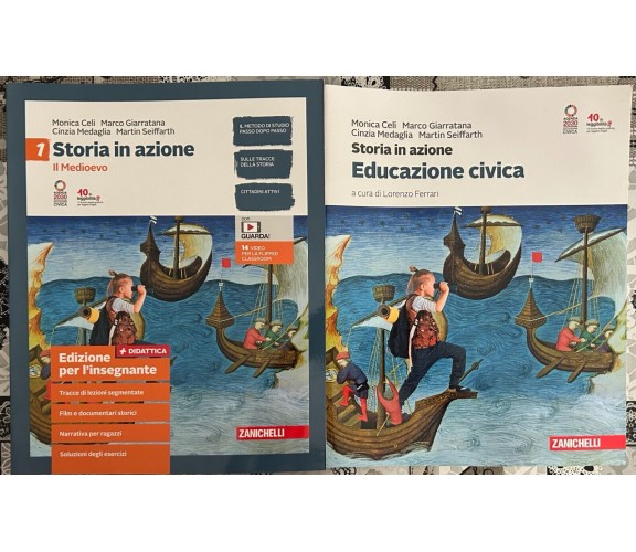 Storia in azione 1+Educazione Civica+Atlante storico 1+2 di Monica Celi, Marco