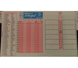 TOTOGOL SCHEDA  N° 11 A 32 PARTITE DEL 20 10 2000