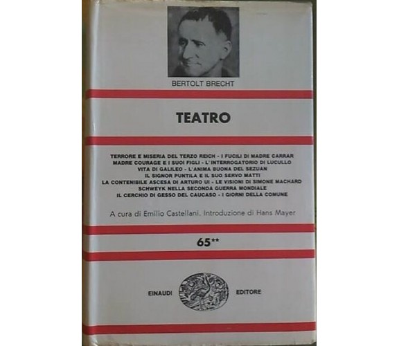 Teatro (Volume secondo) - Bertolt Brecht - Copertina rigida - Einaudi, 1970