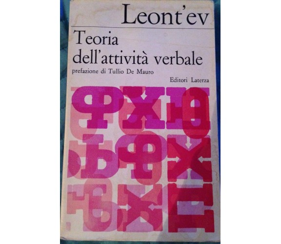 Teoria dell'attività verbale - Leont'ev - Laterza - 1973 - M