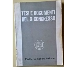 Tesi e documenti del X congresso. Partito Comunista italiano - 1963 - L
