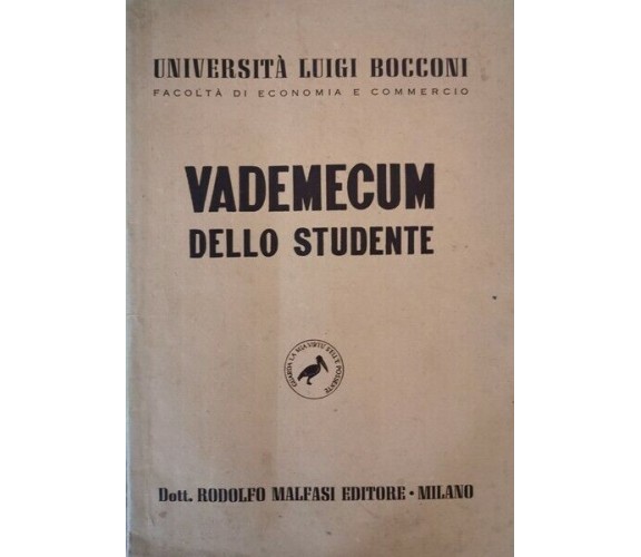 Vademecum dello studente (facoltà di economia e commercio, 1952) - ER
