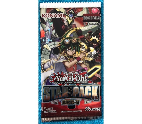 Yu-Gi-Oh Star Pack Arc-V bustina con 3 carte di Kazuki Takahashi,  2015,  Konami